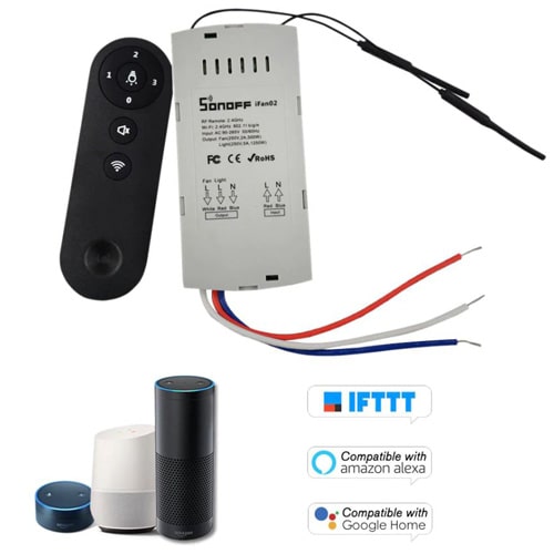 דרייבר אלחוטי עם שלט למאוורר תקרה Sonoff דגם iFan02